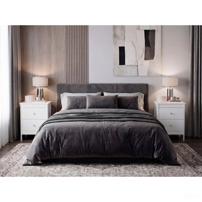White Nightstand with Drawers, Set of 2