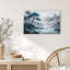Tableau sur toile représentant un paysage de montagne brumeux avec un pin bleu-1296390560