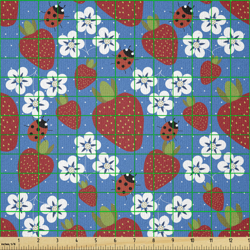 Cui Ladybug Strawberries Flowers Multi-Purpose Fabric
