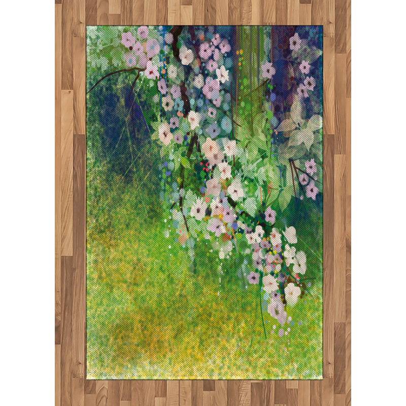 Japanese High Density Long Fiber Poly Threads Decorative Area Rug Carpet, Rectangle 4' x 5'8"