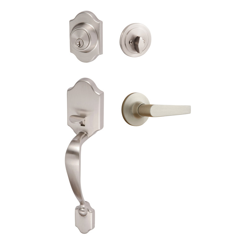 Ensemble de poignées corail, Nickel satiné, Réversible, Levier Cedar