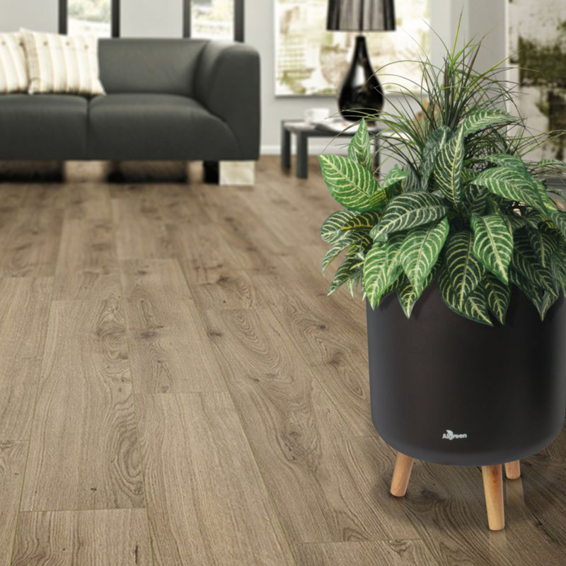 Pot à fleurs avec support Modena, H 15 po x l 11,4 po x P 11,4 po, Blanc