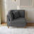 Seemab Upholstered Gray Corduroy Armchair with Pillow Back, One Arm Single Chair Module Part For Sectional Sofa-1038438104