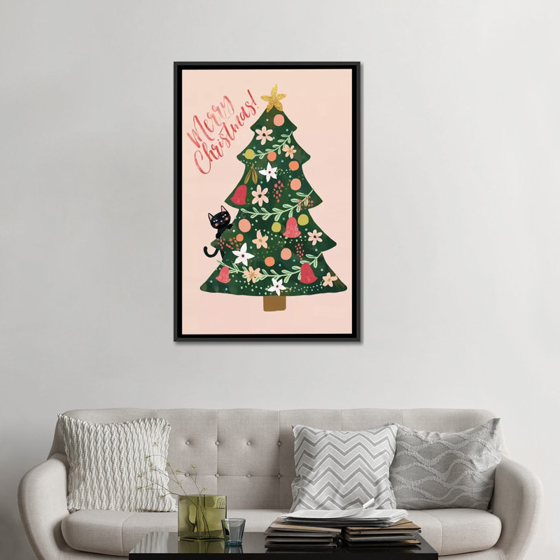 « xmas pin », impression sur toile tendue, H 48 po x l 32 po x P 1,5 po, Toile avec cadre noir, Pas de tapis