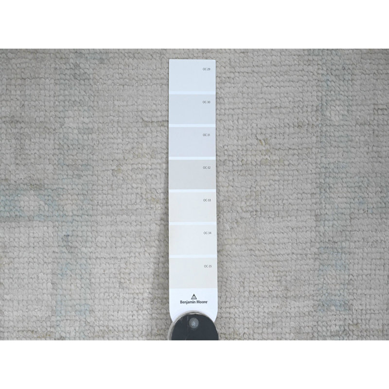 4'1"x8' Gray Anatolian Village Inspired Pure Wool Hand Knotted Runner Rug 03DE241BD7684820A33B1B2C5881D6BA