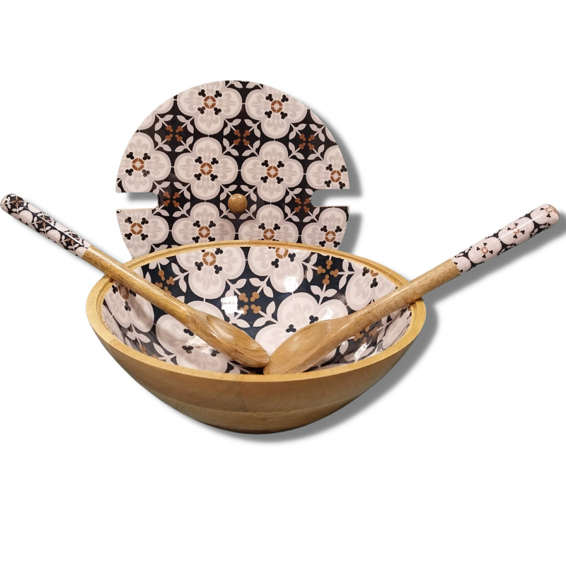 Gracie Oaks Bovill Wood Serving Bowl