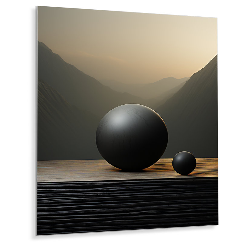 "Lune onyx orbe pureté" sur métal, H 32 po x l 24 po x P 1 po