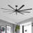  120" Industrial Ceiling Fan 9 Black Aluminum Blades 6 Speed With Remote Control Reversible DC Motor Home and Commercial Use-147212853-147212852