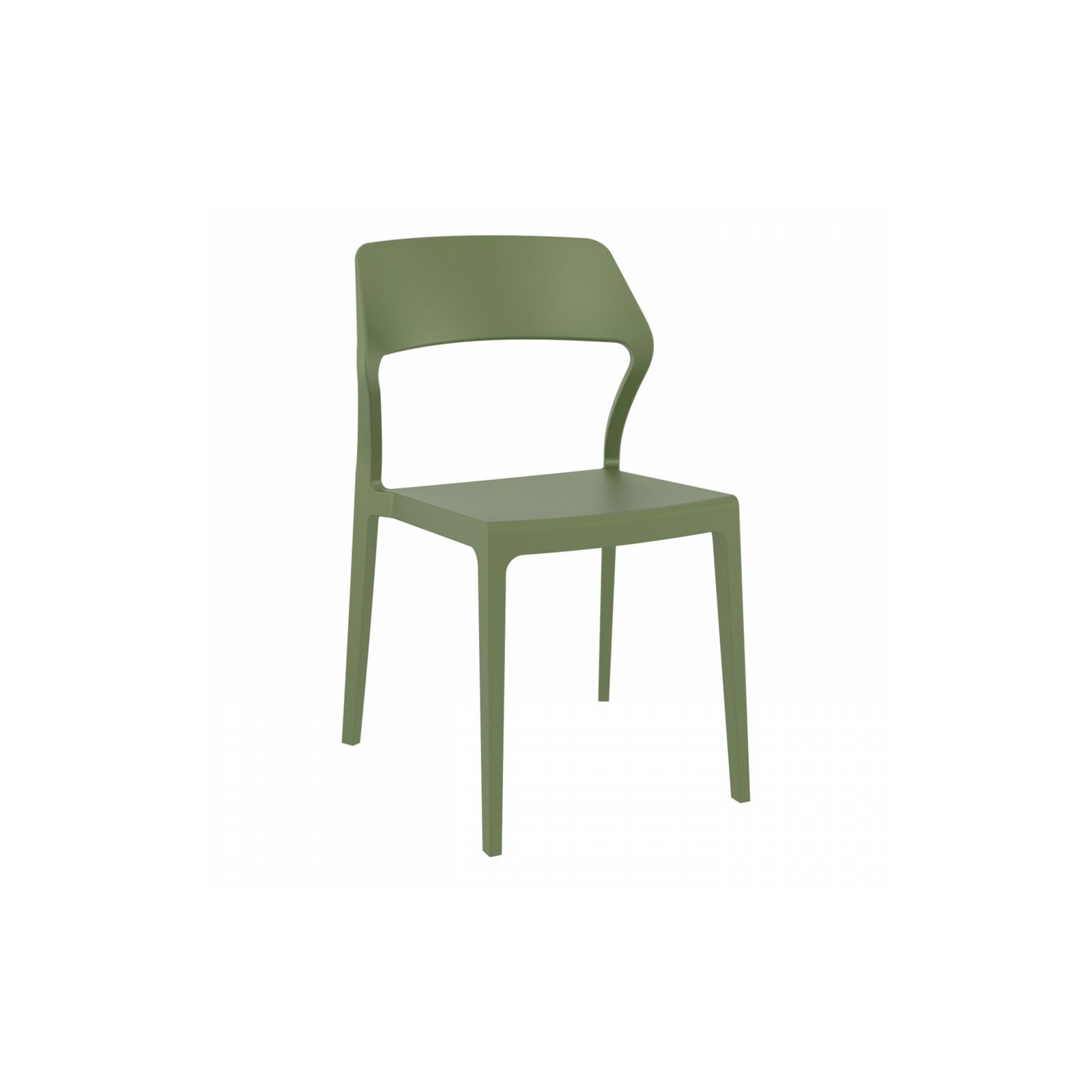 Farrah Stacking Patio Dining Side Chair, Olive Green