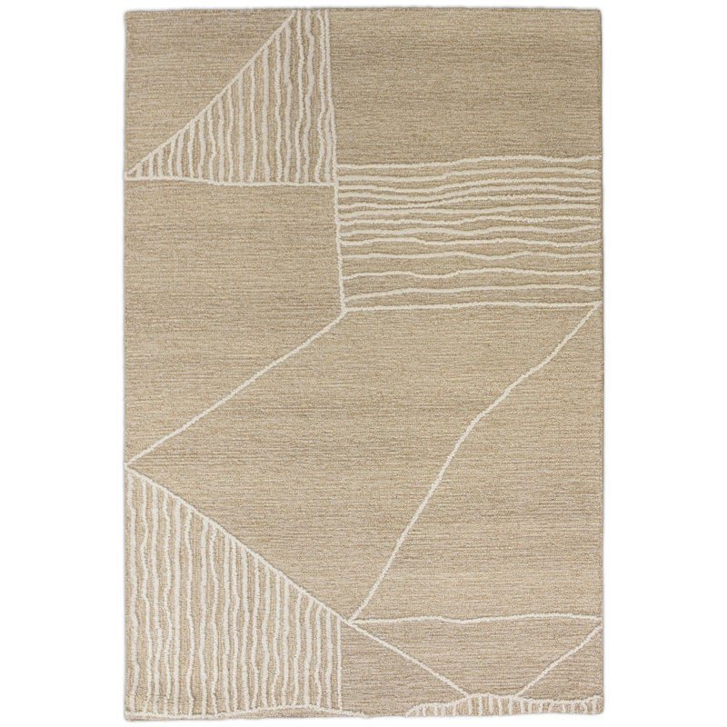 Tapis tufté à la main 100 % laine, Lin, 8 pi 9 po x 11 pi 9 po