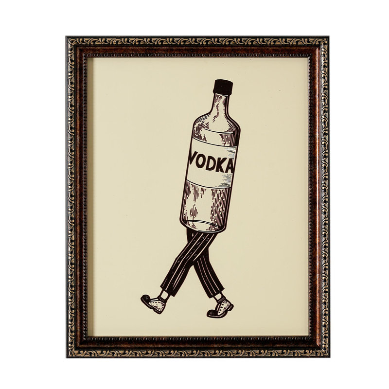 Décoration murale en verre à pied vodka