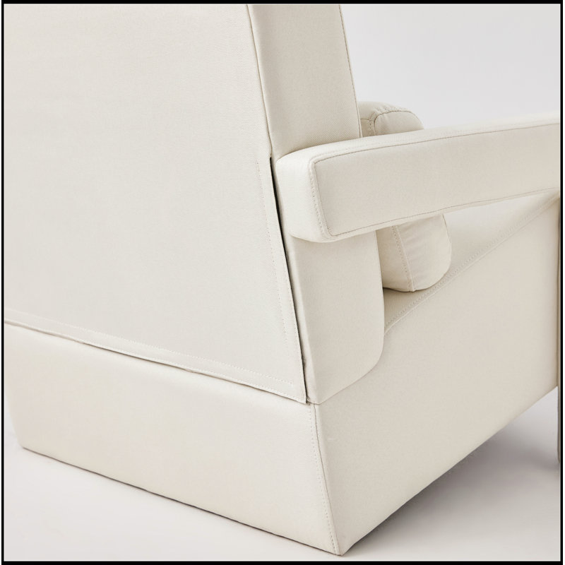 Fauteuil d'appoint rembourré confortable pour le salon et la chambre à coucher, rehaussant le décor, Beige