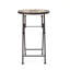 Table de bout d'extérieur pliable Silvester avec plateau en mosaïque de céramique beige et cadre en fer noir, 14 po x 14 po x 22 po, table d'appoint de patio pour le jardin, balcon, style transitionnel