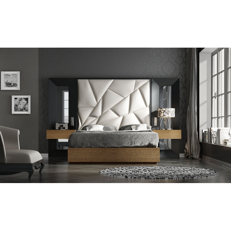 Vegan Leather Panel Bed, Queen