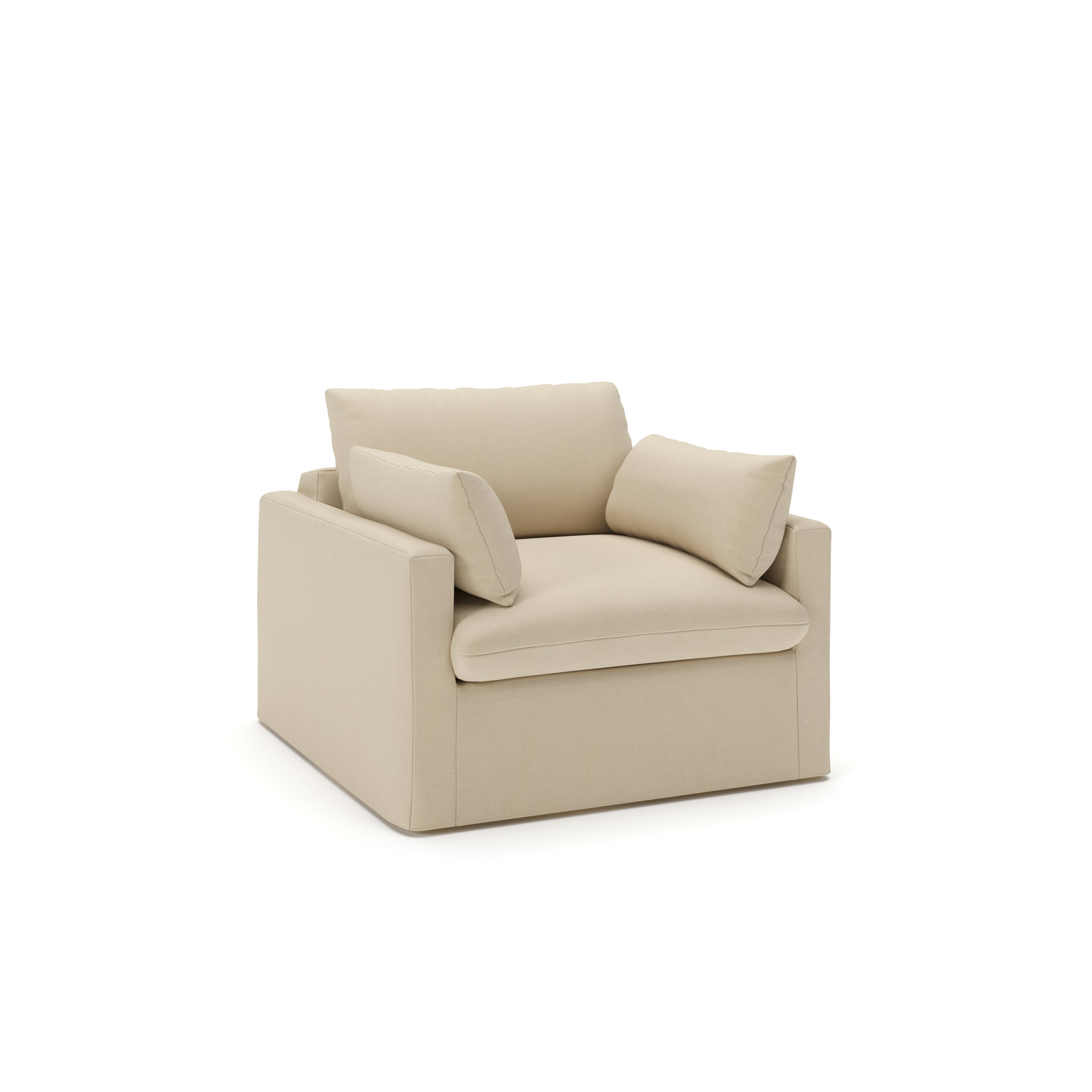 Luna Slipcovered Accent Chair, Bayou Stone Canvas