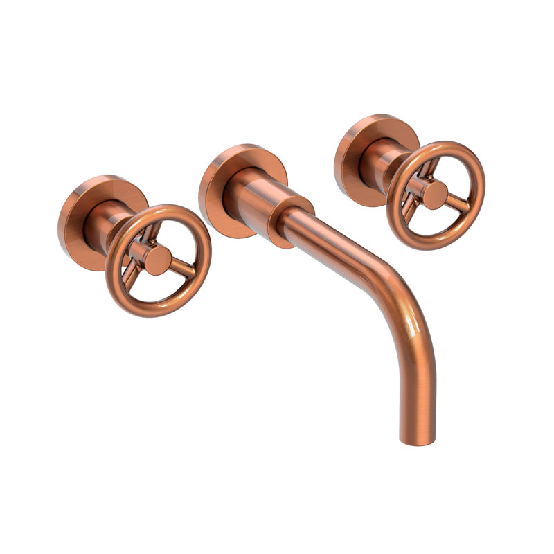 Slater Wall Mount Bathroom Faucet, Antique Copper