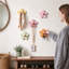 5 Pack Daisy Shape Wooden Wall Hooks, Decorative Wall Mount Hangers, Multi Color