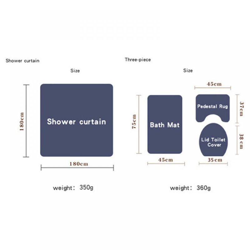 4 Pieces Obanion Bath Rug Set, Yellow