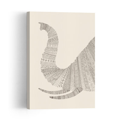 Ornate Elephant Trunk Abstract Contemporary Wall Art Print 1 Piece Wrapped Canvas Wall Art