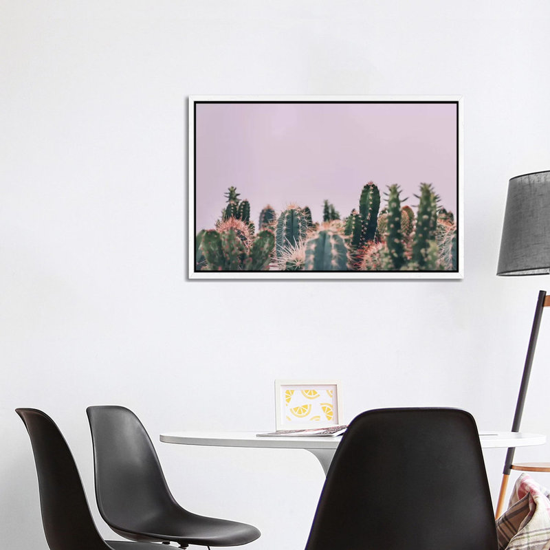 Cactus Garden 1 Piece Wall Art on Canvas, 66.04cm H x 101.6cm W, White Floater Frame