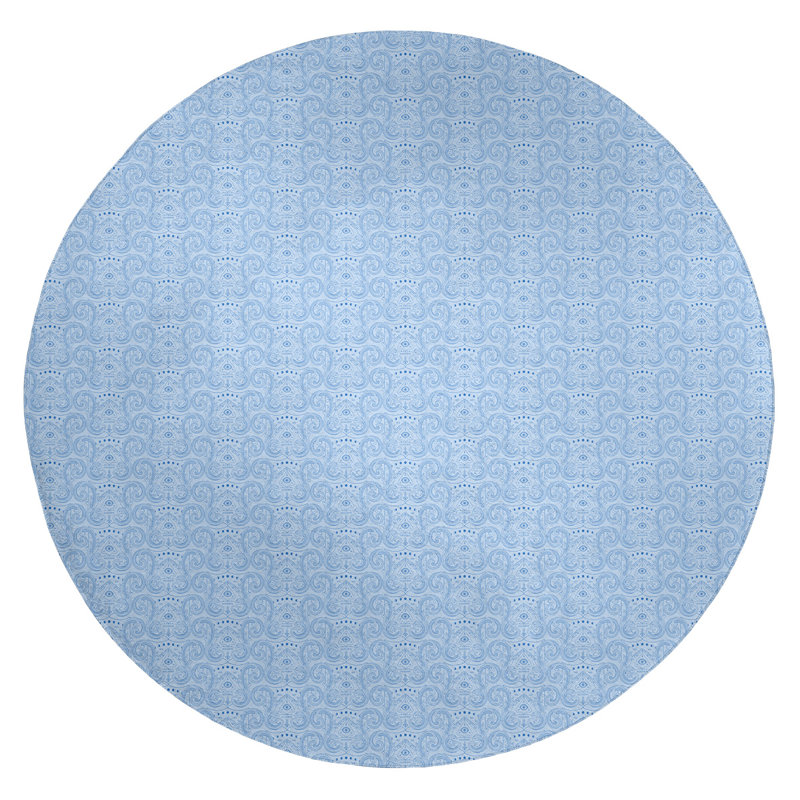 Chenille Toile Indoor Rug, Round 5'