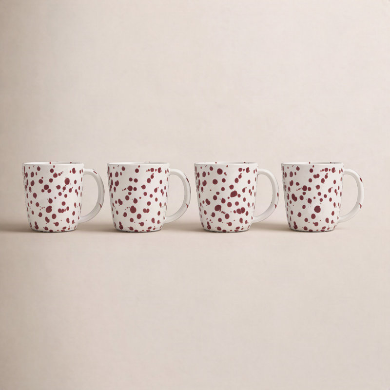 Splatter Ceramic Mug, Red