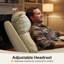 Fauteuil inclinable électrique de 27 po de largeur avec massage vibratoire et chaleur, appui-tête réglable-1460018158