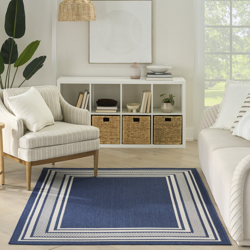 Horizon Indoor/Outdoor Modern Rug, Rectangle 5' x 7', Navy