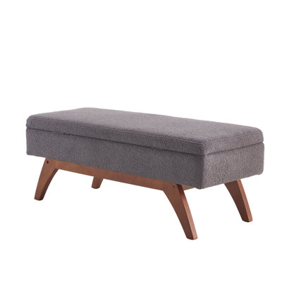 COOLMORE Fabric, Solid Wood Feet For Solid Weighing, And Bed End Stool With Storage Function by George Oliver