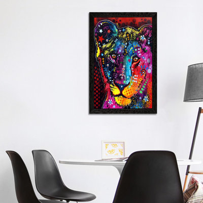 Young Lion by Dean Russo - Floater Frame Print on Canvas