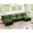 Slipcovered U Shape Sectional Wide and Deep Seat Sofa Couch, 4 Seater Sofa with French Edges Design Multiple Big Pillows, Soft Deep Seat Comfy Cloud Couch for Living Room, Apartment-585449604-576682787