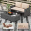 Causeuse de patio 2 pièces avec repose-pieds de rangement multifonctionnel 31 gal et coussins moelleux