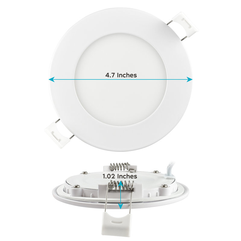 Luminaire encastré ultra mince à DEL Luxrite de 4 pouces avec J-Box 10W CCT à intensité variable et à intensité variable 750 lumens, homologué Energy Star