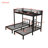 Black Twin over Twin & Twin Metal Bunk Bed for 3, Space Saving, No Box Spring