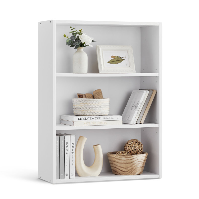 Sayef Standard Bookcase, White, (5 Shelves) 71.1" H x 24.4" W x 9.6" D
