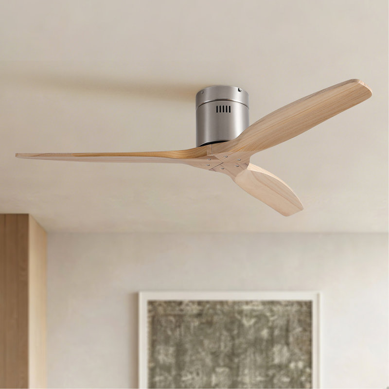 Ventilateur de plafond encastré 52 po Mordern, Brushed Nickel, Natural