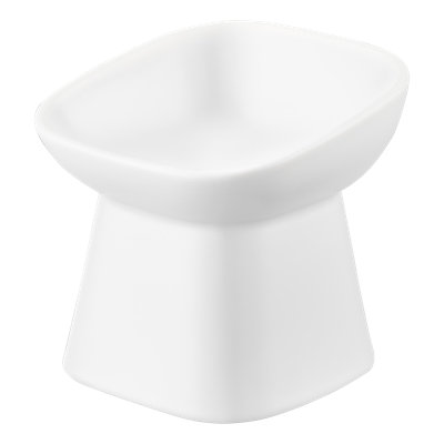 Yamazaki Home Tilted Pet Food Bowl, Ceramic, 6.7oz In White