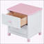 Charmante table de chevet en bois avec deux tiroirs, parfaite pour les chambres d'enfants et les petits espaces-595887173