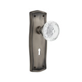 Crystal Meadows Interior Mortise Door Knob with Prairie Long Plate