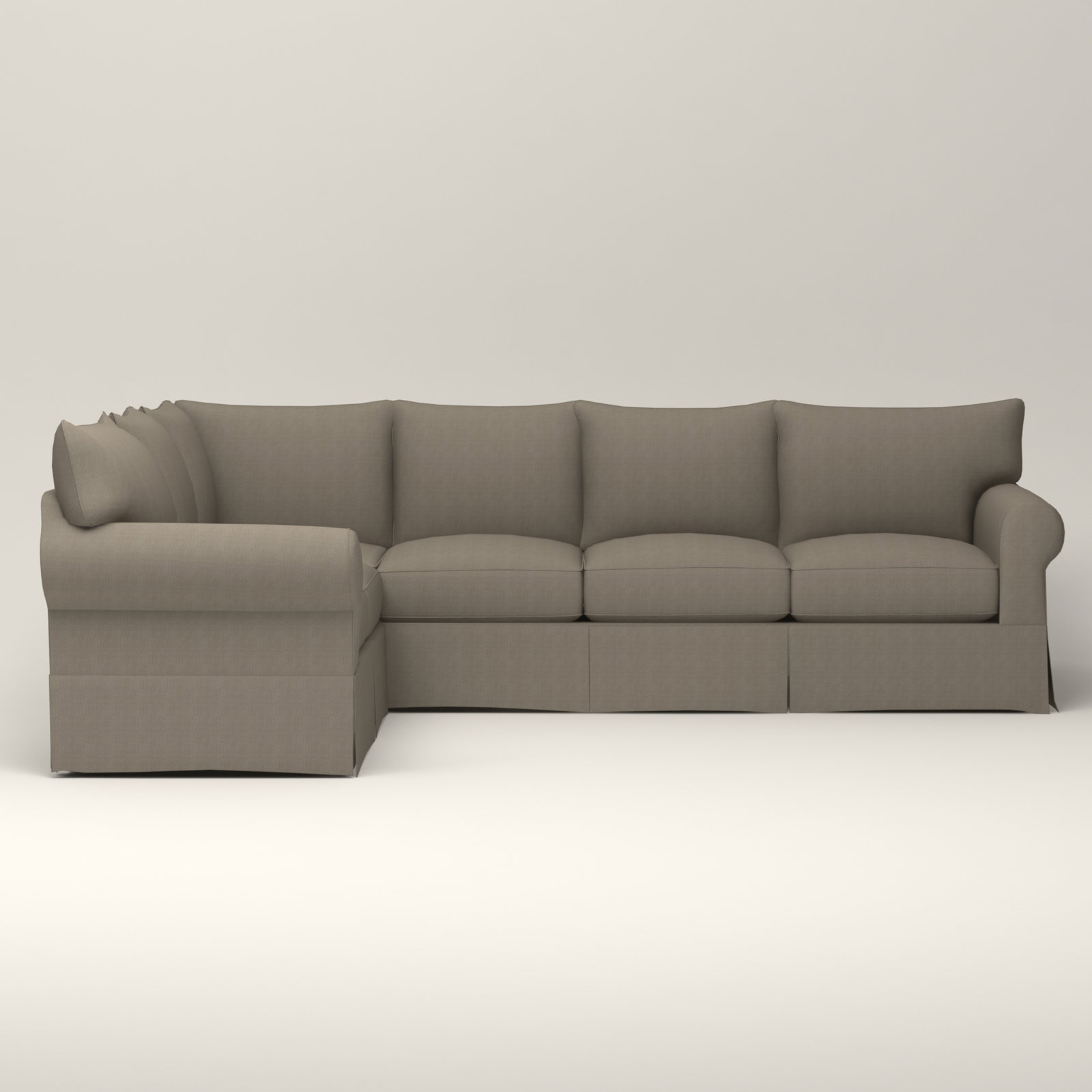 Amari Slipcovered L-Sectional, Left Hand Facing, Bayou Light Gray Canvas