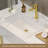 Aro 59" Double Sink Freestanding Bathroom Vanity Drawers & Doors Faux Marble Top-1853863831