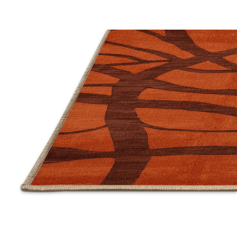 Tapis abstrait lavable à la machine, Rectangulaire 8 pi x 10 pi