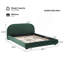 Lit moelleux en velours vert foncé: texture luxueuse légère, ajoutant une atmosphère haut de gamme à la chambre à coucher, grand lit-121062968
