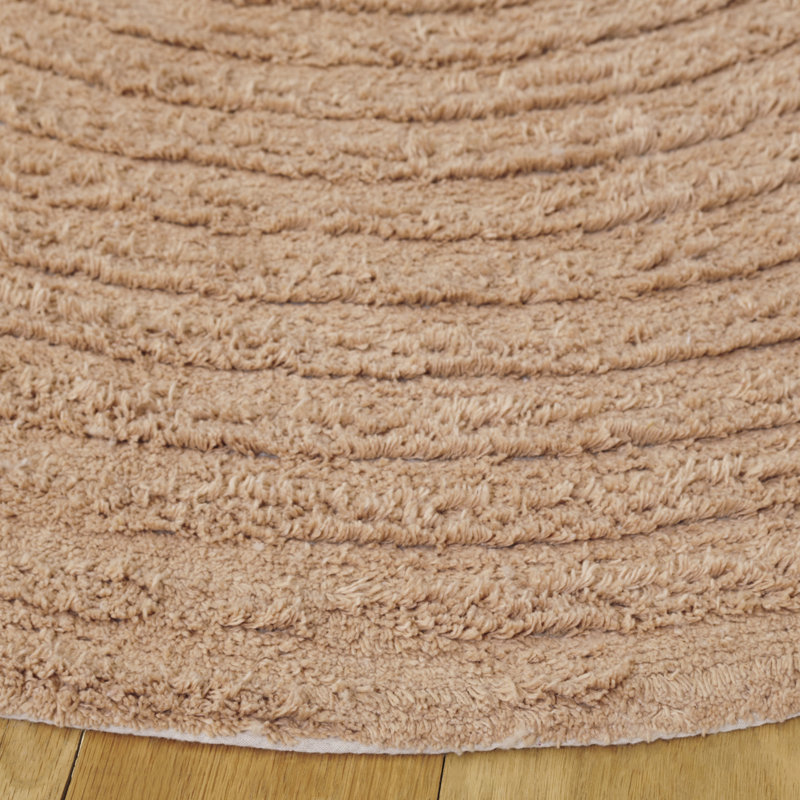 Easy Care 228 Hand Tufted Recycled Cotton Machine Washable Geometric Indoor Use Only Rug, Round 5'
