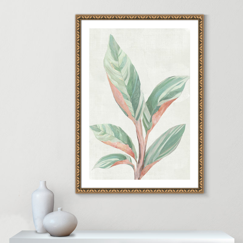 Gingembre II - reproduction d'art, Papier avec cadre à perles dorées, H 41,5 po x l 29,5 po x P 1,125 po