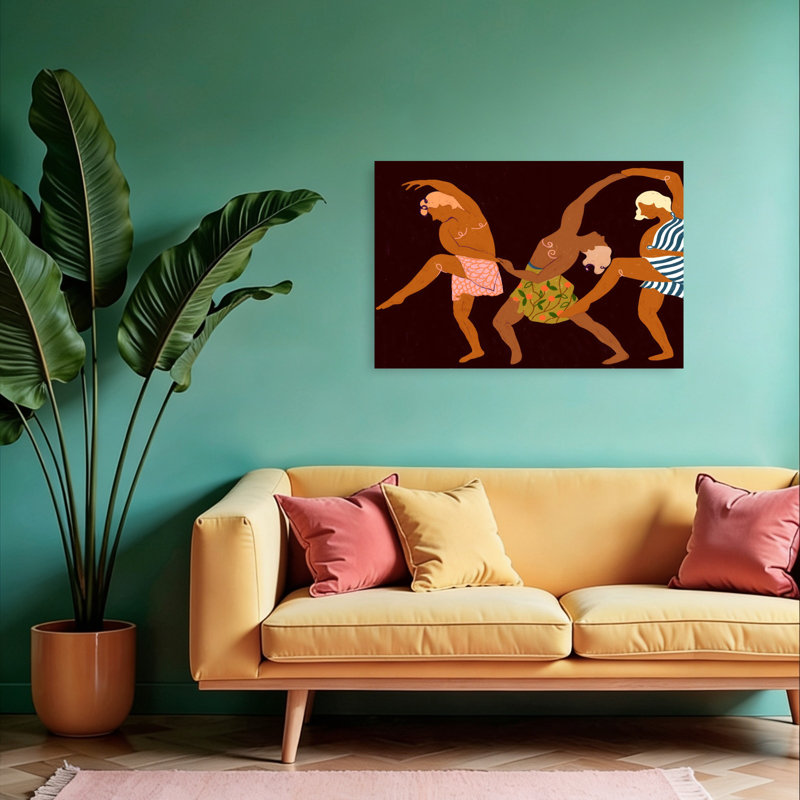 Art mural contemporain, figure de danse rythmique, H 24 po x l 36 po