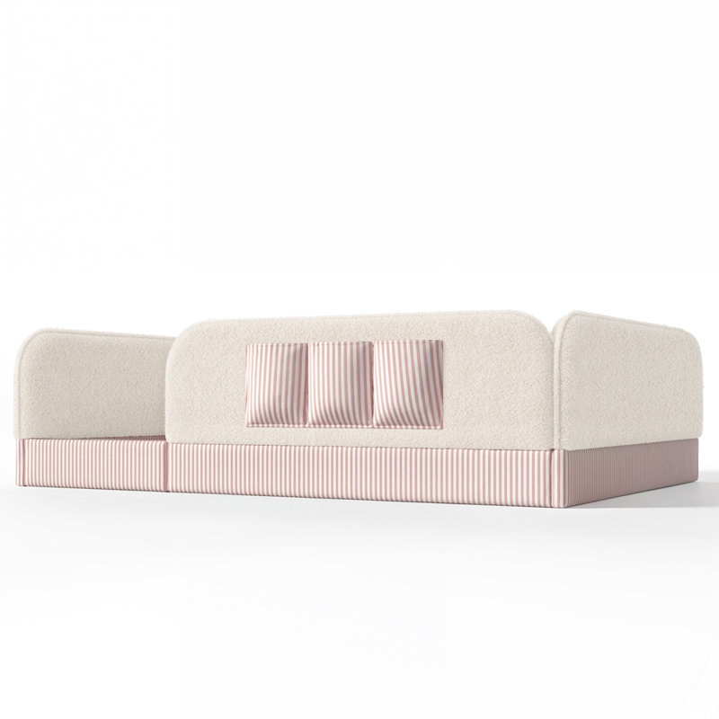 Lit rembourré Teddy, Queen, Beige