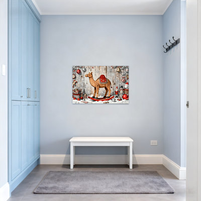 Motif de décorations de Noël chameau en bois de Noël