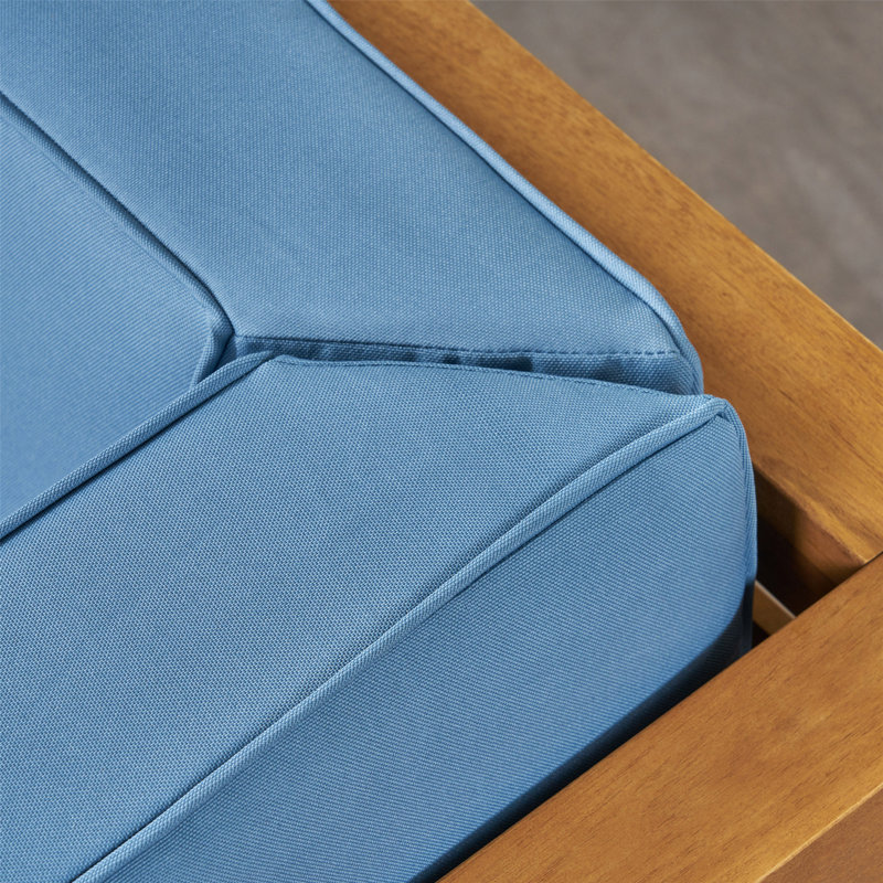 Fauteuil, fauteuil d'extérieur moderne, Bleu, Brun