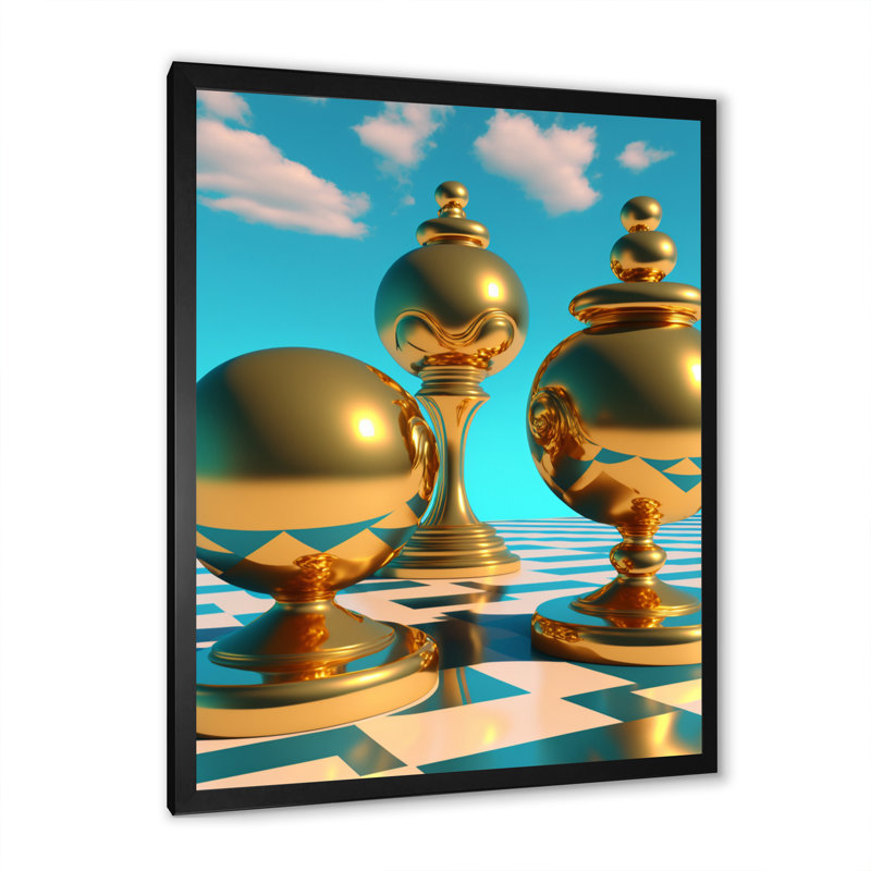 Golden Spheres Infinity VII - reproduction sur toile, Impression noire sur toile encadrée, H 20 po x l 12 po x P 1 po